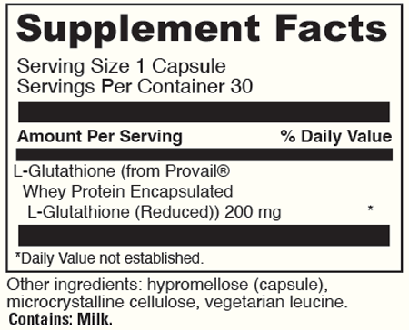 Glutathione 30 Capsules Supplement Facts
