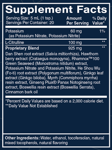 Cardio Elite 3.38 fl oz Supplement Facts