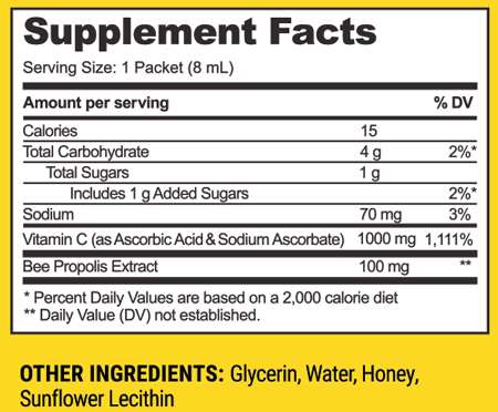Propolis + Vitamin C 12 Packets Supplement Facts