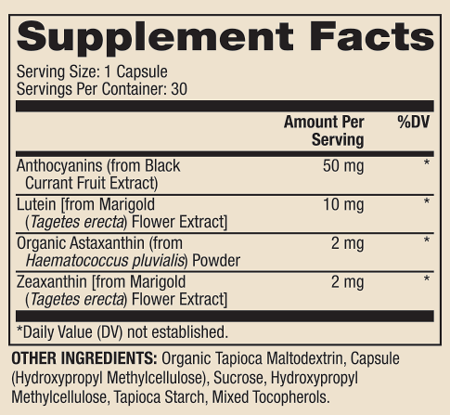 Eye Support 30 Capsules Supplement Facts