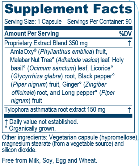 BronchoTone 90 Capsules Supplement Facts