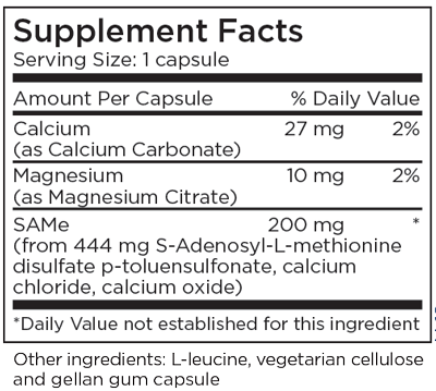 SAMe 60 Capsules Supplement Facts