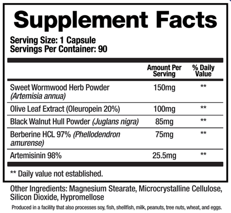 Para-X 90 Capsules Supplement Facts