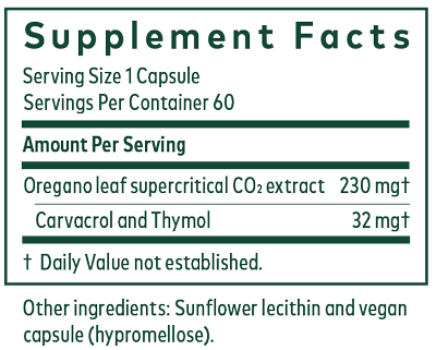 Oil of Oregano 60 Capsules Supplement Facts