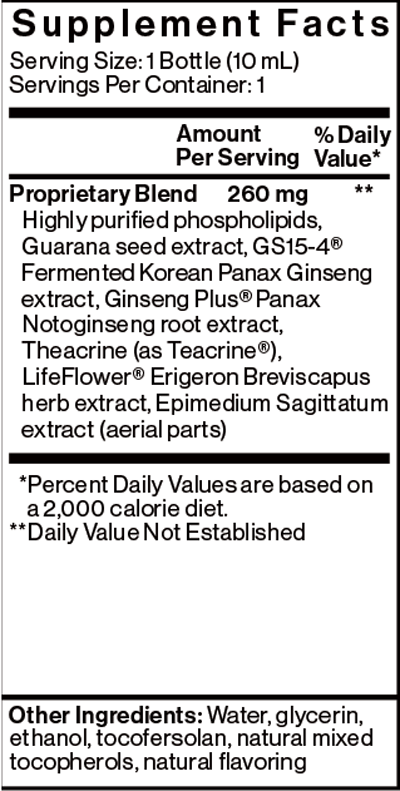 Focus + Clarity Shot 0.33 fl oz - 12 Shots Supplement Facts