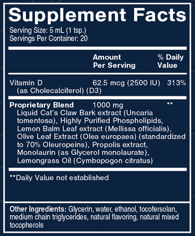 CAT'S CLAW V-MAX 3.38 fl oz Supplement Facts