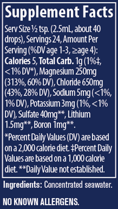 ConcenTrace® Trace Mineral Drops 2 fl oz Supplement Facts
