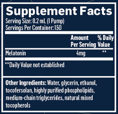Nanoemulsified Melatonin 1 fl oz Supplement Facts