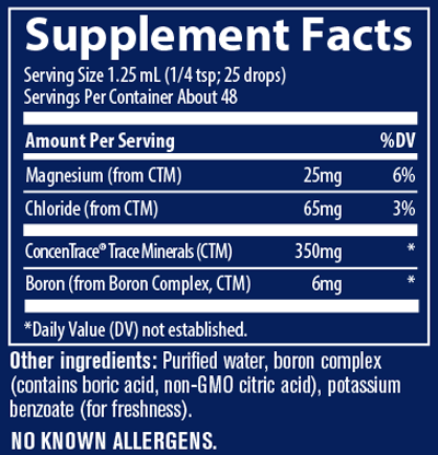 Ionic Boron 2 fl oz Supplement Facts