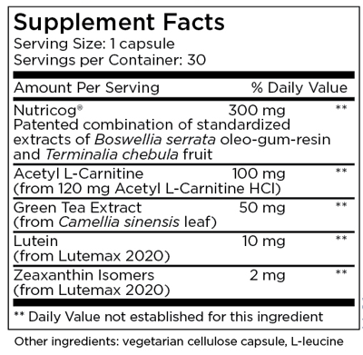 MetaMIND 30 Capsules Supplement Facts