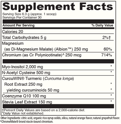Metabolic Ovary Support 30 Servings Supplement Facts