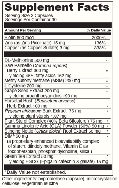 Hair Effects 90 Capsules Supplement Facts