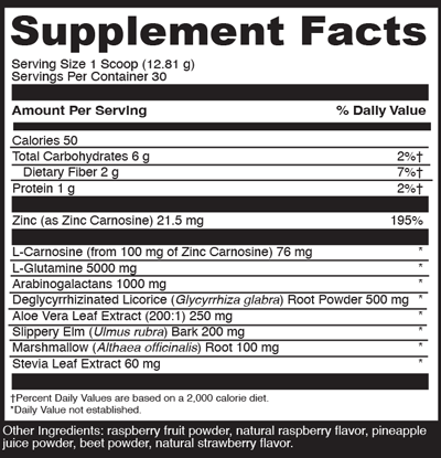 G.I. Benefits 30 Servings Supplement Facts