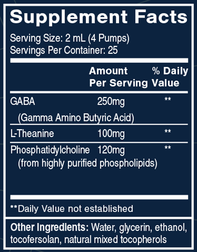GABA + L-Theanine  1.7 fl oz Supplement Facts