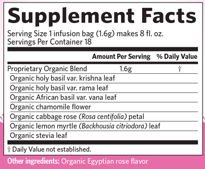 Tulsi Sweet Rose 18 Bags Supplement Facts