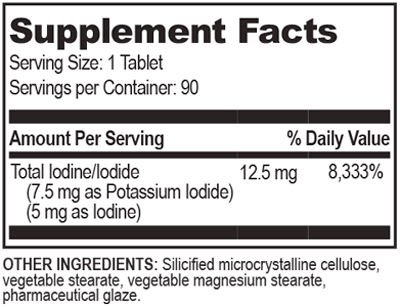 Brain Basics Ultra Iodine Complex 90 Tablets Supplement Facts