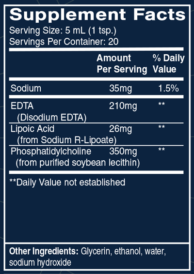 Liposomal EDTA with RLA 3.38 fl oz Supplement Facts