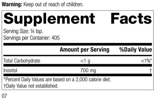 Inositol Powder, Rev 05 Supplement Facts