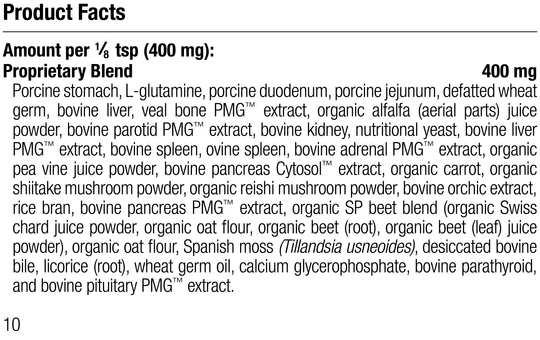 supplement fact label