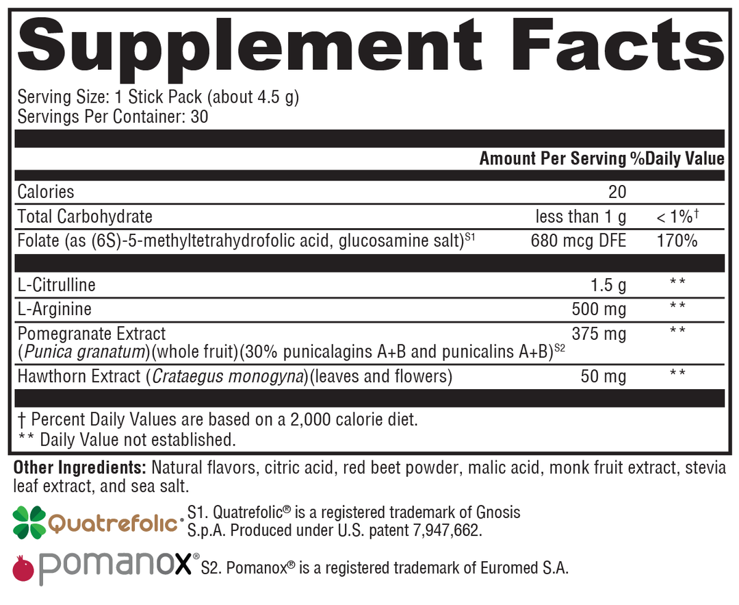  AngiNOX™ Elite Fruit Punch 30 Servings Supplement Facts