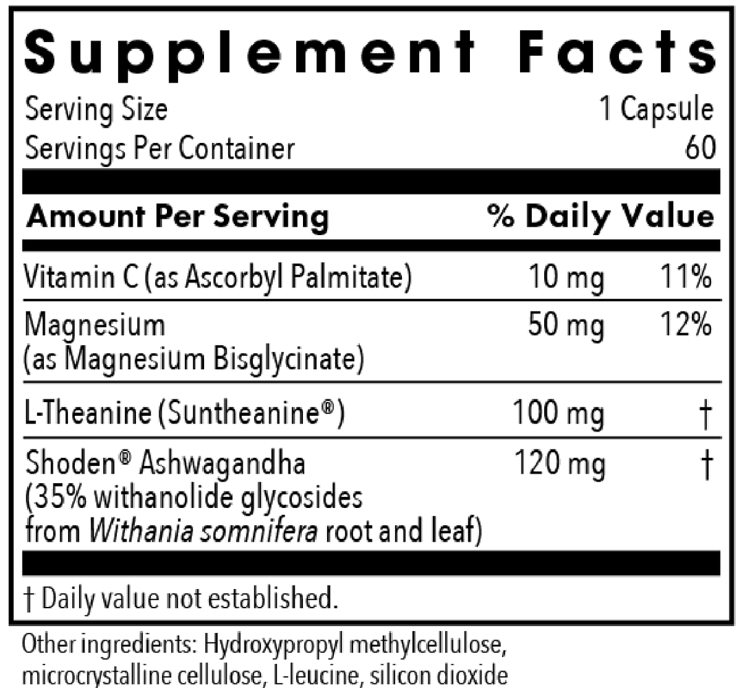 Ashwagandha Plus 60 Capsules Supplement Facts