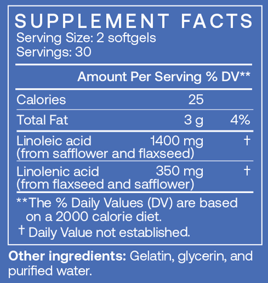 Balance Oil 60 Softgels Supplement Facts