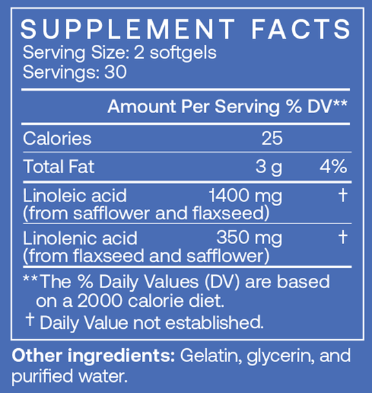 Balance Oil 60 Softgels Supplement Facts