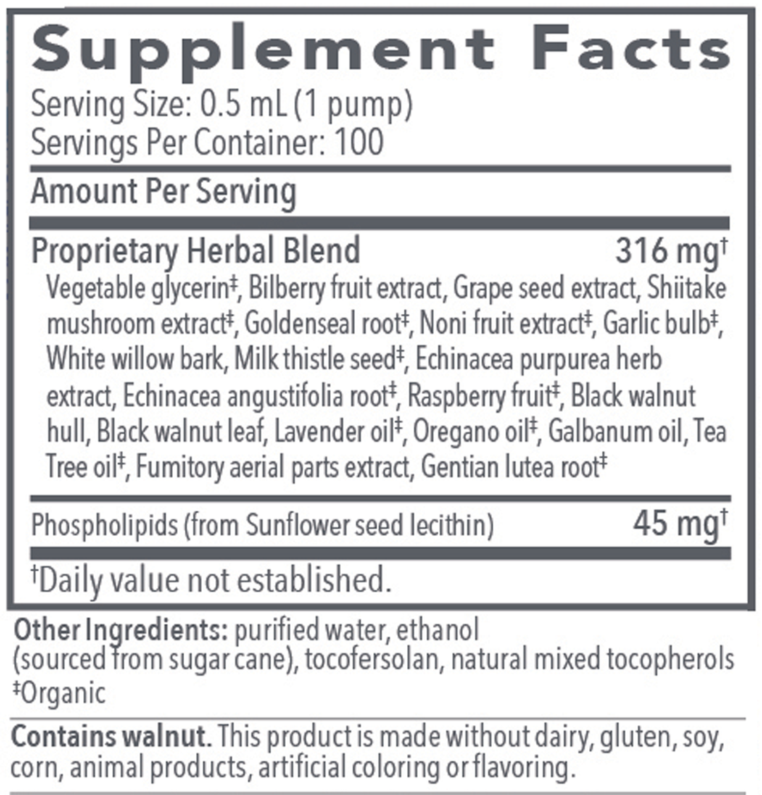 Biocidin® LSF 1.7 fl oz Supplement Facts