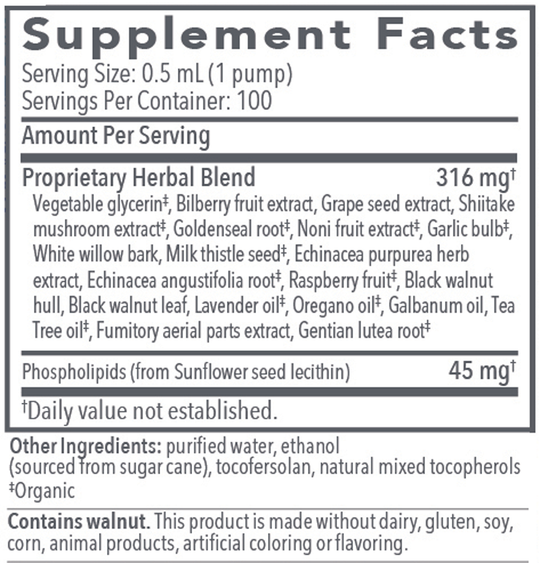 Biocidin® LSF 1.7 fl oz Supplement Facts