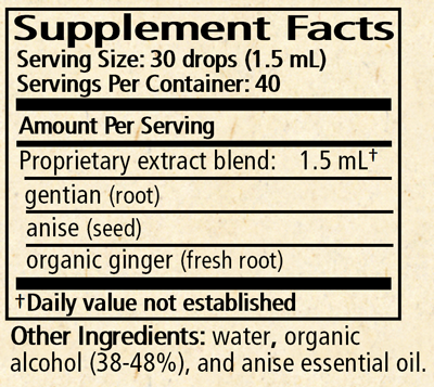 Bitter Tonic 2 fl oz Supplement Facts