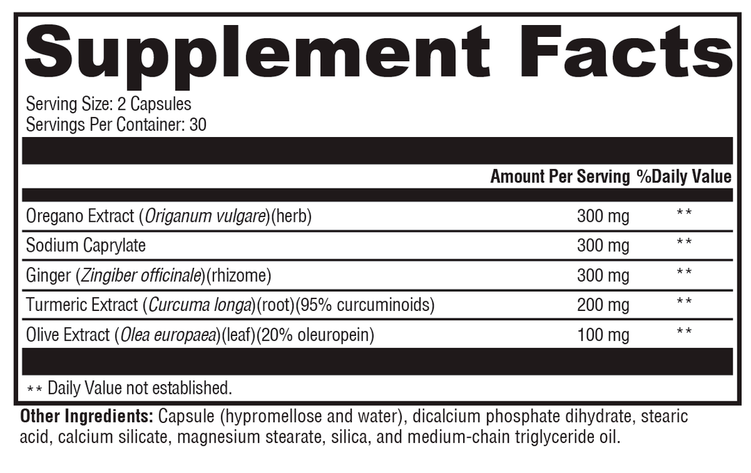 Candicidal™ 60 Capsules Supplement Facts