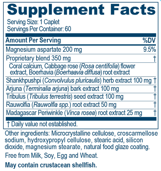 Carditone 60 Caplets Supplement Facts