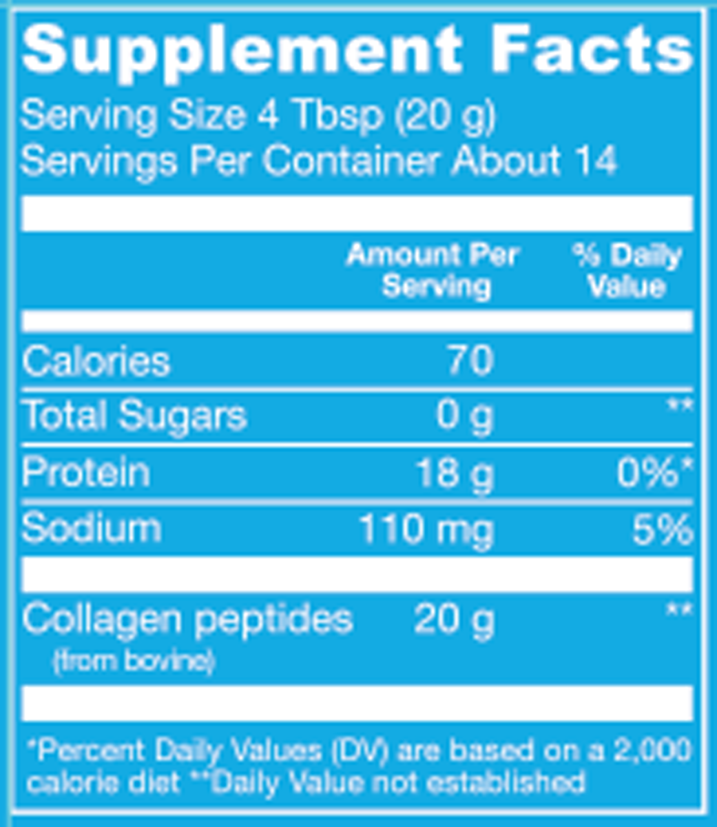 Collagen Peptides 14 Servings Supplement Facts