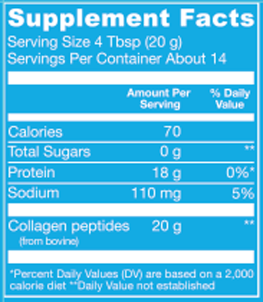 Collagen Peptides 14 Servings Supplement Facts