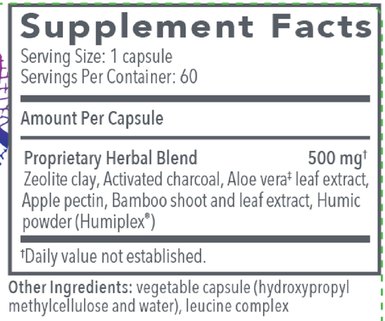 G.I. Detox+ 60 Capsules Supplement Facts