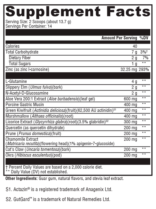 GI Balance Powder Chai 14 Servings Supplement Facts