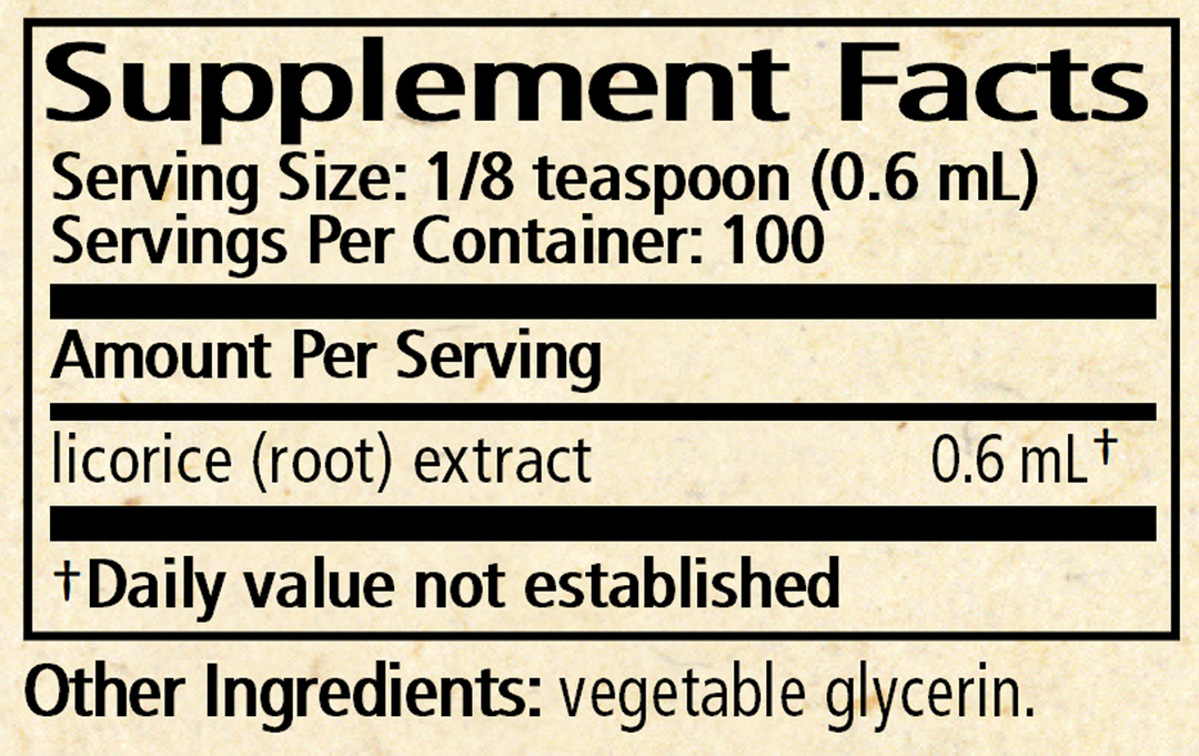 Licorice Solid Extract 2 fl oz Supplement Facts