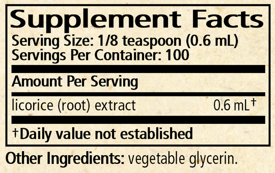Licorice Solid Extract 2 fl oz Supplement Facts