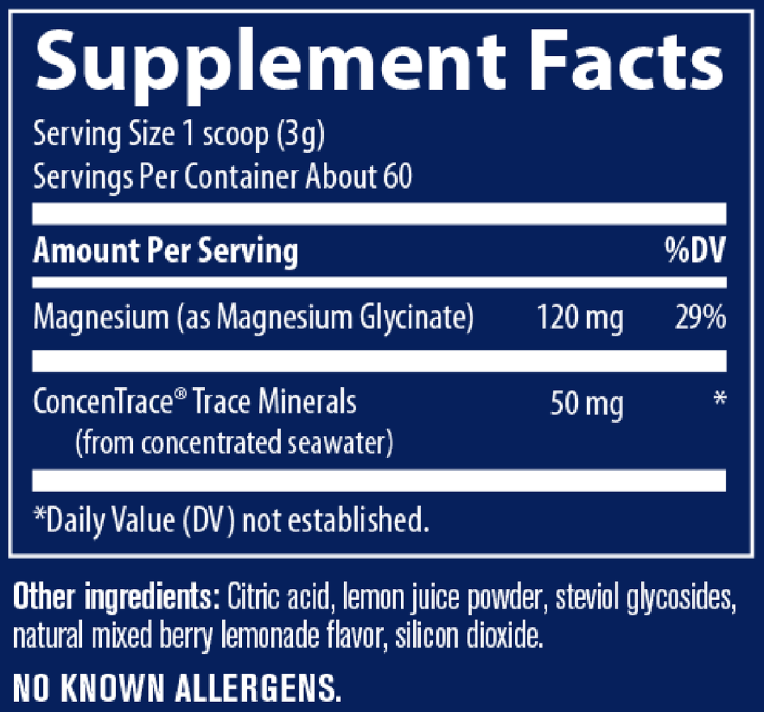 Magnesium Glycinate Powder 60 Servings Supplement Facts