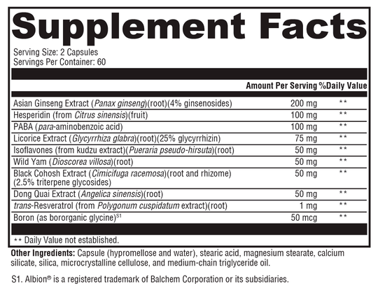 MedCaps Menopause™ 120 Capsules Supplement Facts