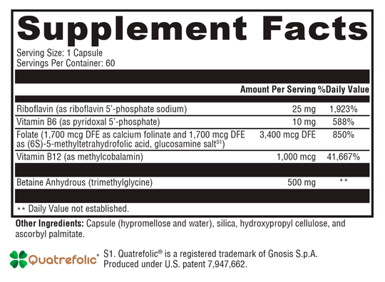 Methyl Protect® 60 Capsules Supplement Facts