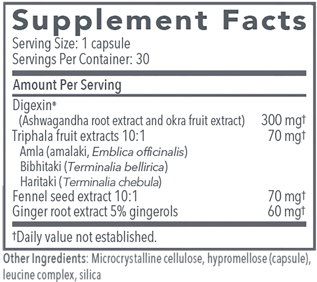 Motility Assist 30 Capsules Supplement Facts