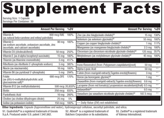 Multi BasiX™ 30 Capsules Supplement Facts