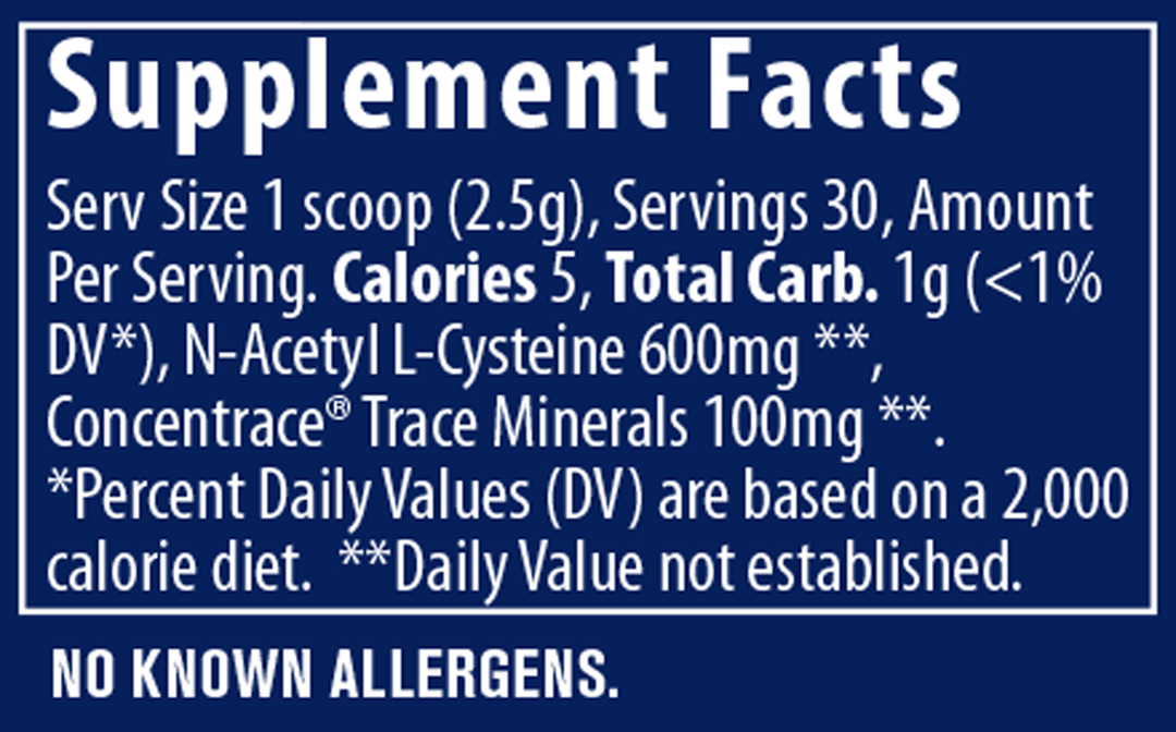 NAC Powder Watermelon 30 Servings Supplement Facts
