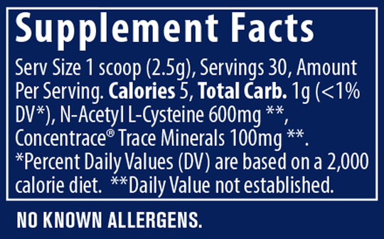 NAC Powder Watermelon 30 Servings Supplement Facts