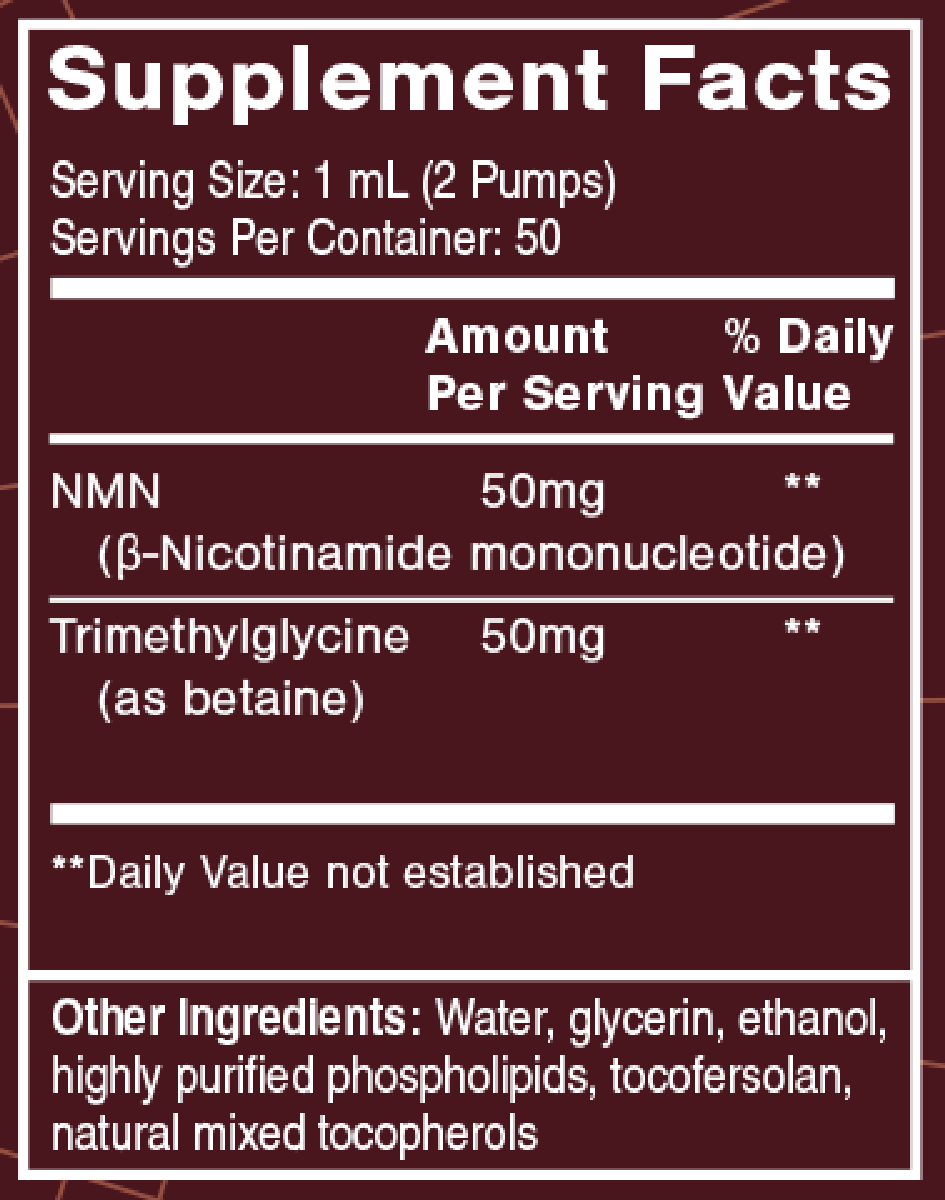 NAD+ Gold 1.7 fl oz Supplement Facts