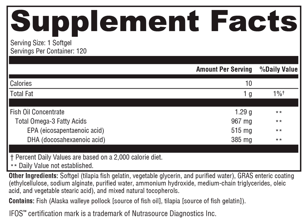 OmegaPure 900 EC™ 120 Softgels Supplement Facts