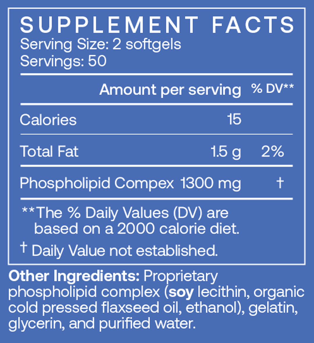 PC 100 Softgels Supplement Facts
