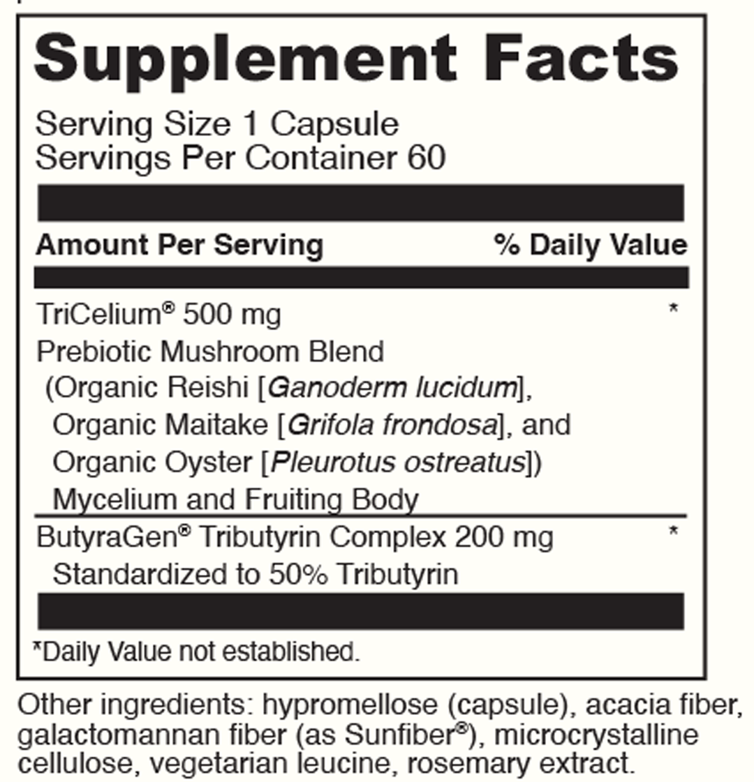 Prebiotic Mushroom Blend 60 Capsules Supplement Facts