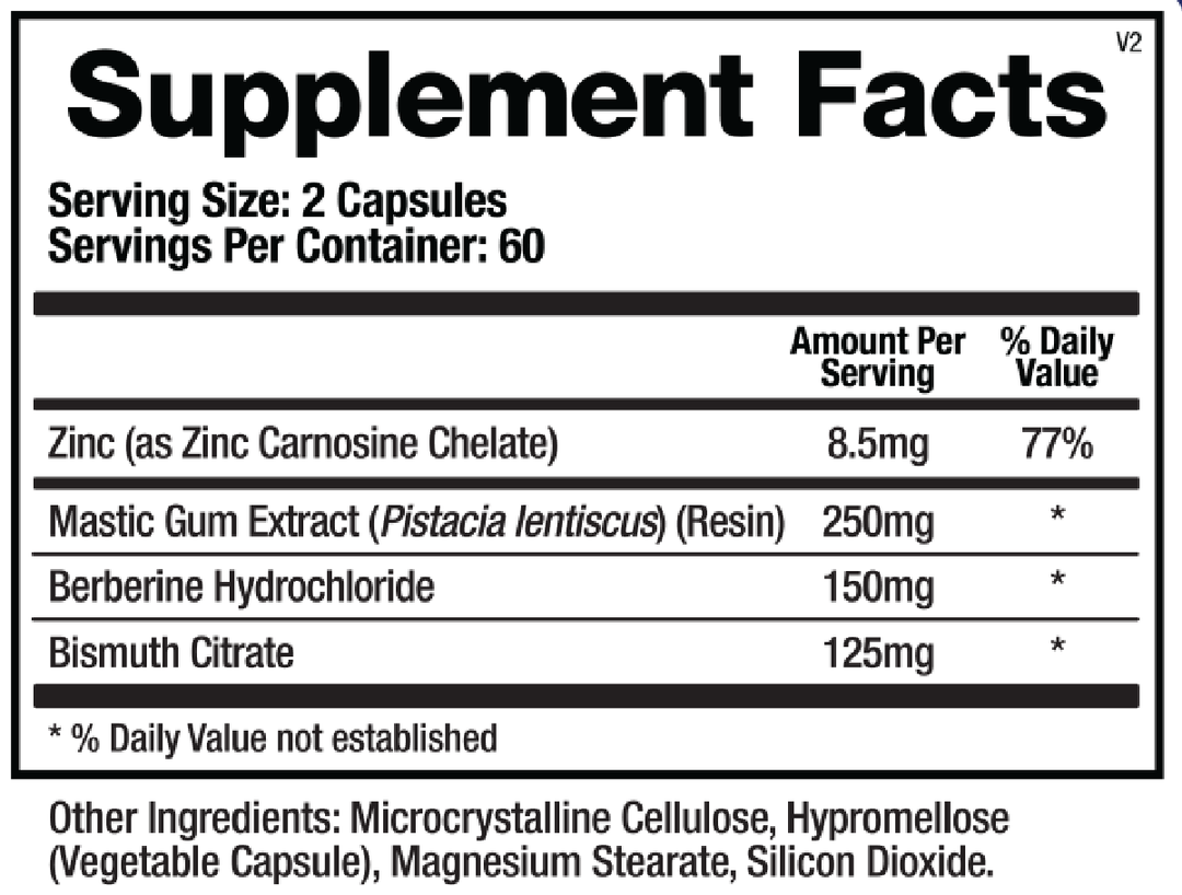 Pylori-X 120 Capsules Supplement Facts
